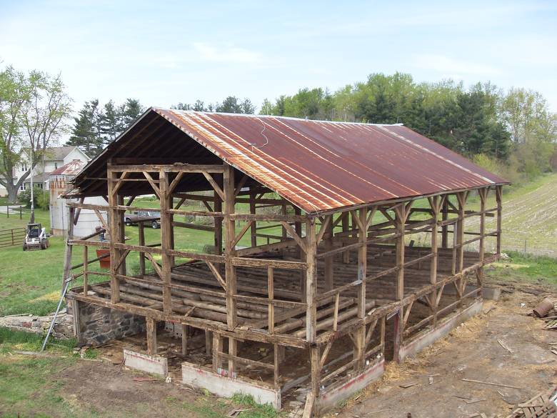 Shafer Barn Exterior with Siding Removed